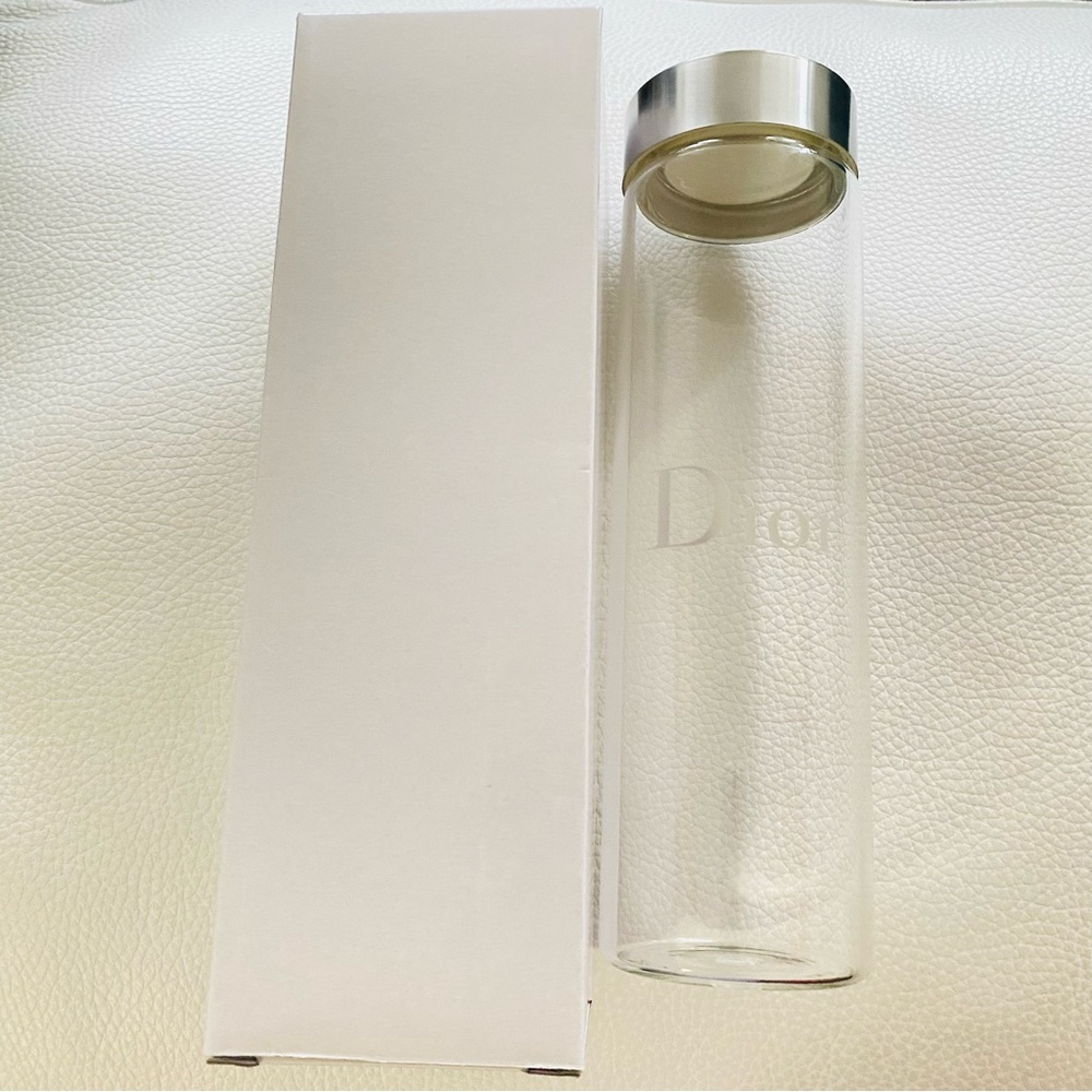 Dior Transparent Glass Bottle with Silver Lid